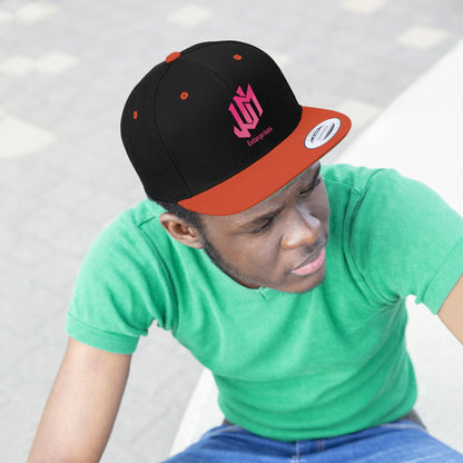 Unisex Flat Bill Hat - JUM Enterprises Logo