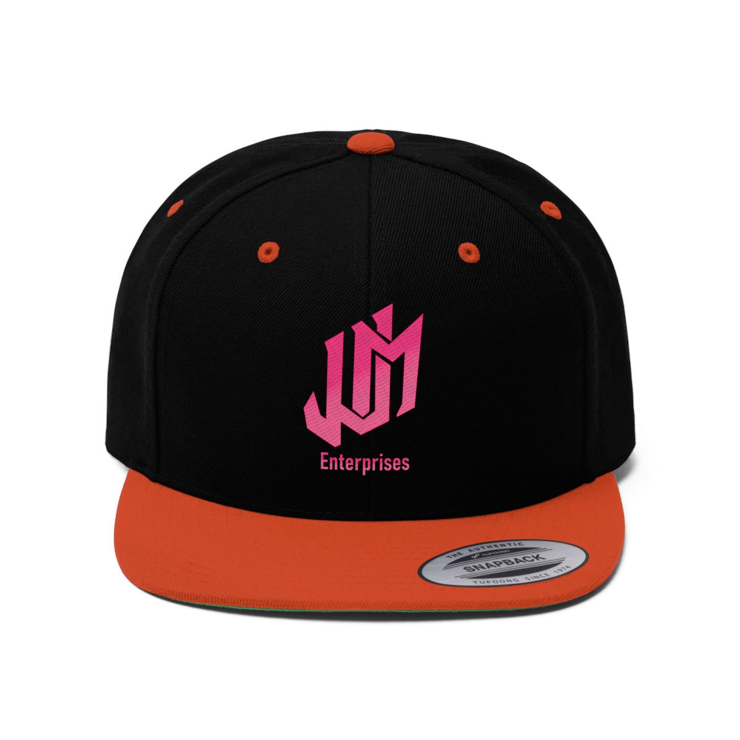 Unisex Flat Bill Hat - JUM Enterprises Logo