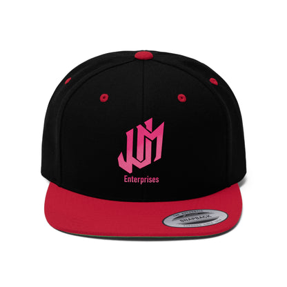 Unisex Flat Bill Hat - JUM Enterprises Logo