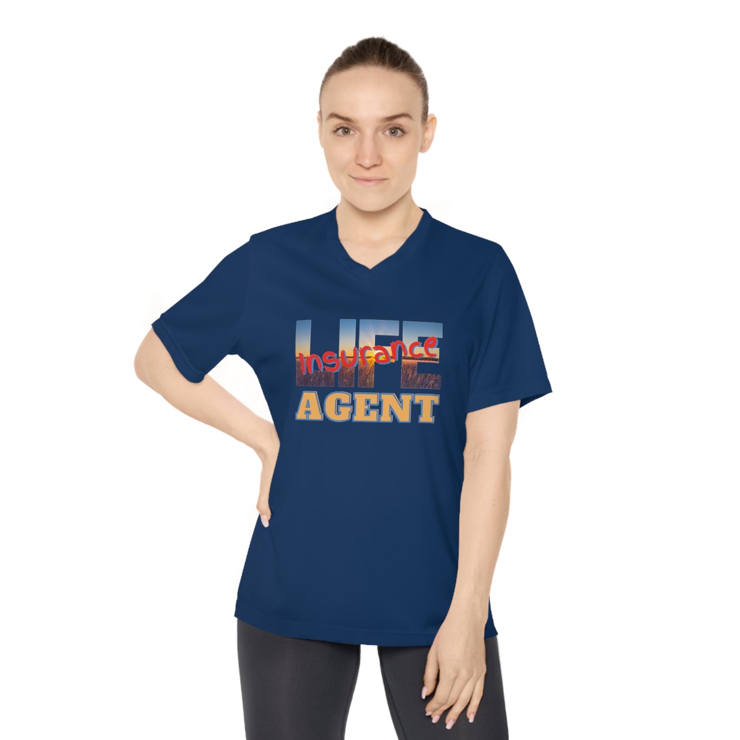 Women's Performance V-Neck T-Shirt - Life Insurance Agent