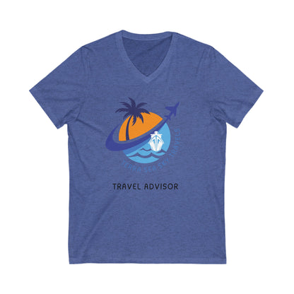 Terra Sea Sky Travel - Unisex Jersey Short Sleeve V-Neck Tee