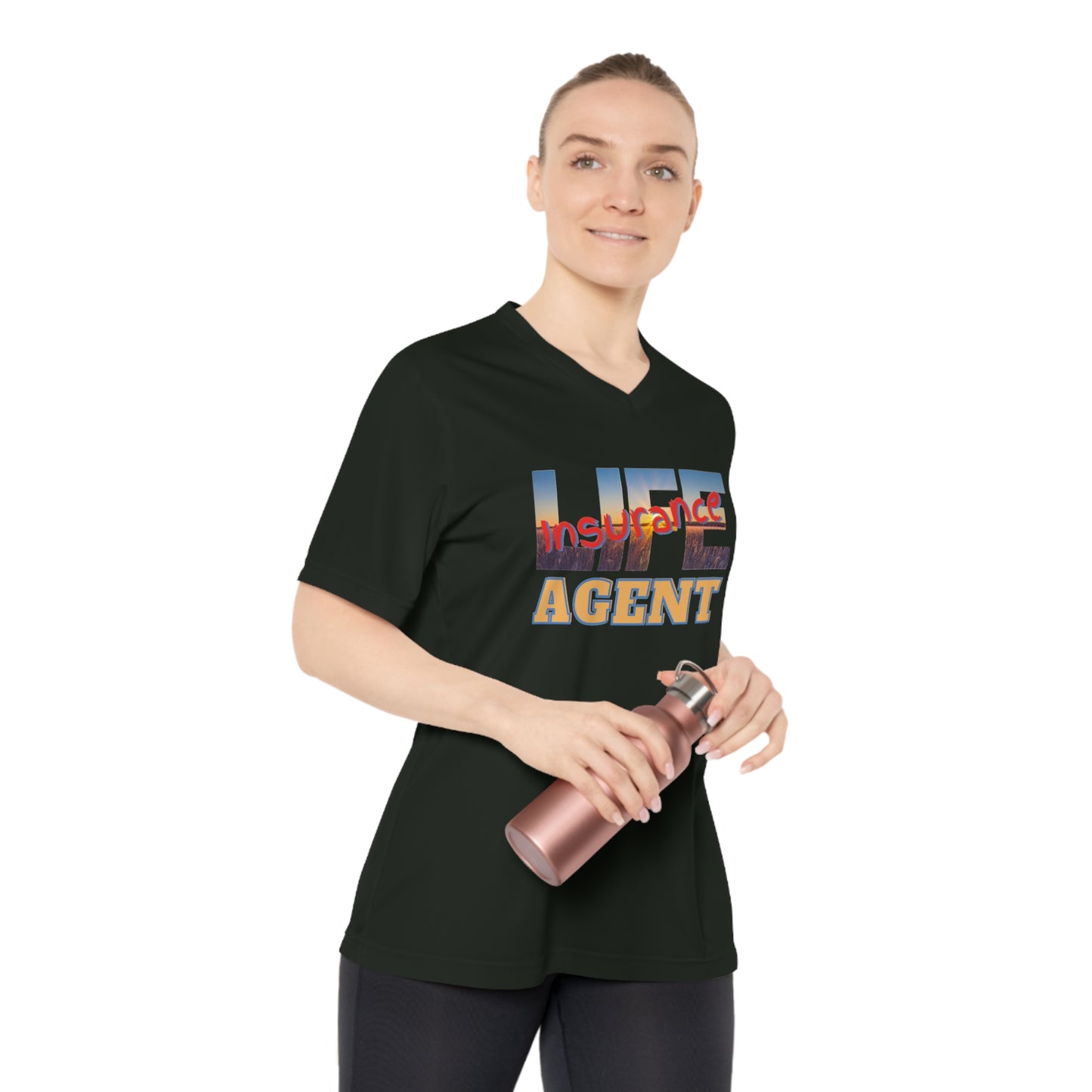 Women's Performance V-Neck T-Shirt - Life Insurance Agent